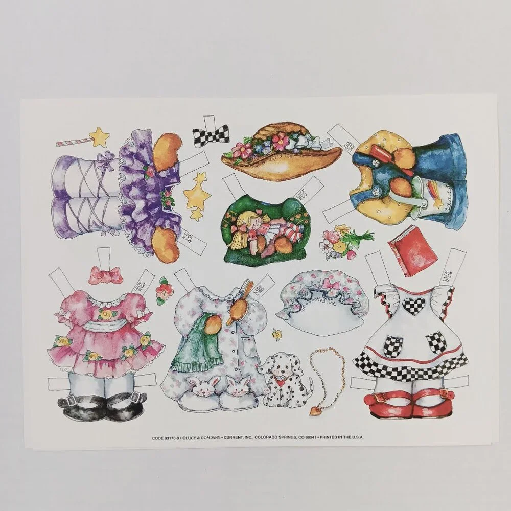 Current Lucy & Company Paper Doll Set Bears Family 6 Sheets in Folder
